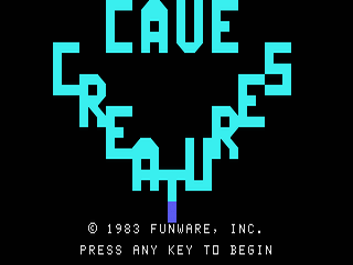 Cave Creature opening screen