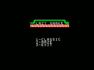 Lazy Snake opening screen