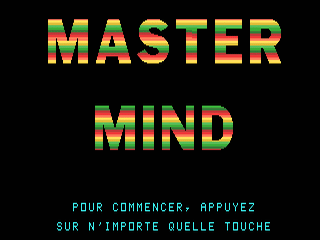 Master Mind opening screen