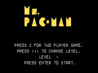 Ms. Pac-Man opening screen