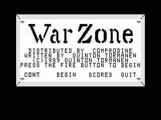 War Zone opening screen