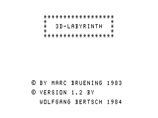 3D-Labyrinth opening screen