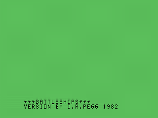 Battleships opening screen