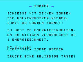 Bomber opening screen