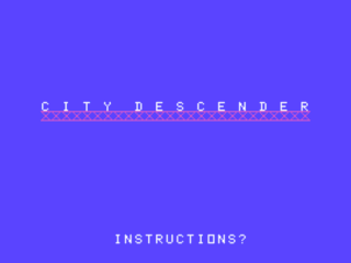 City Descender opening screen