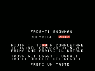 Fros-TI Snowman opening screen