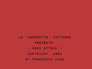 Mars Attack opening screen