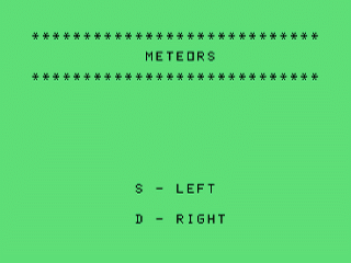 Meteors opening screen