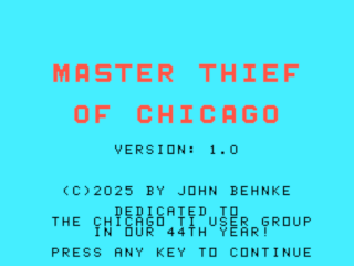 Master Thief of Chicago opening screen