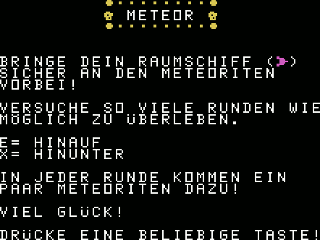 Meteor opening screen