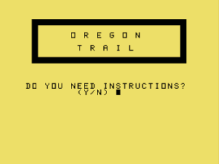 Oregon Trail opening screen