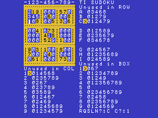 TI Sudoku in-game shot