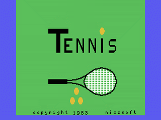 Pro Tennis opening screen